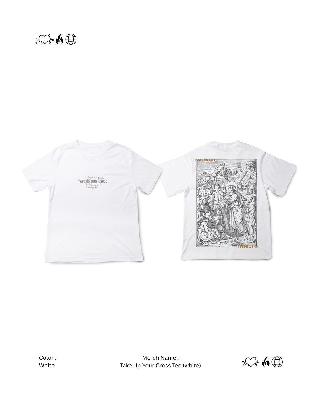 Take Up Your Cross tee (white)