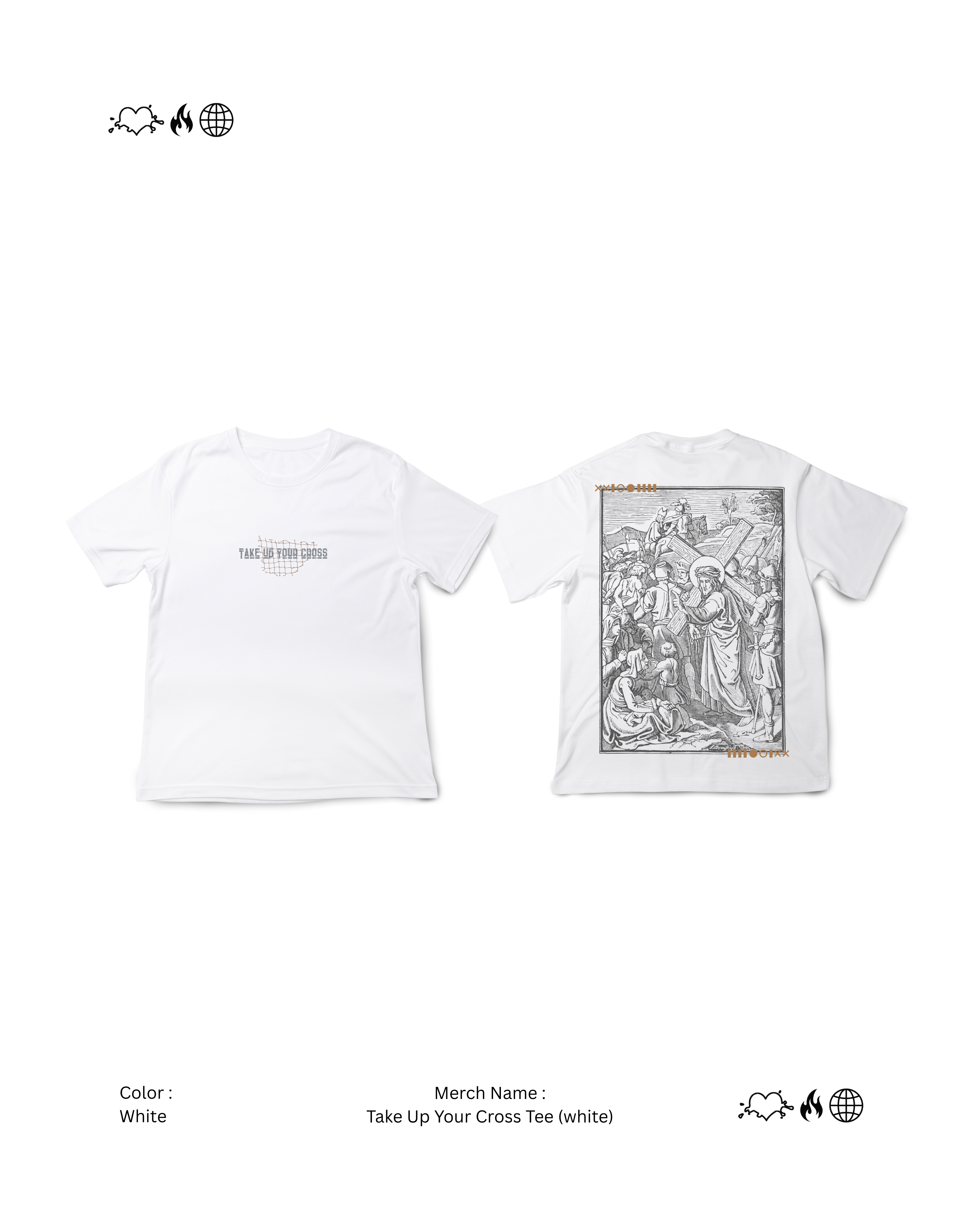 Take Up Your Cross tee (white)