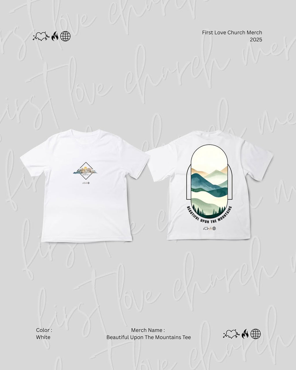 Beautiful Upon The Mountains tee (white)