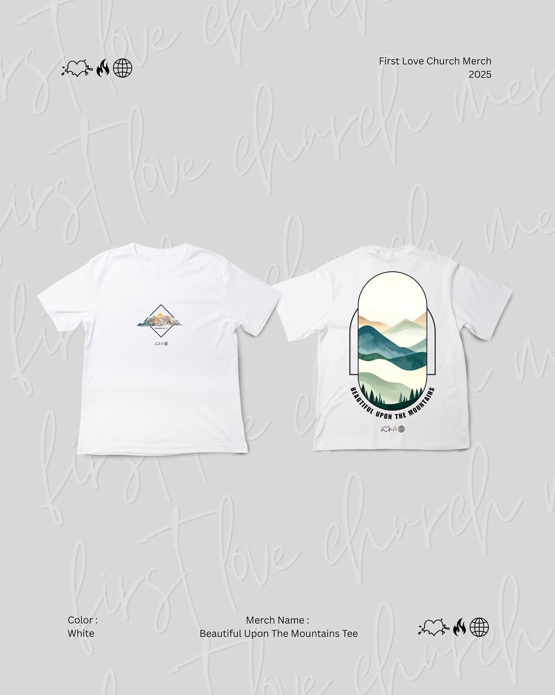 Beautiful Upon The Mountains tee (white)