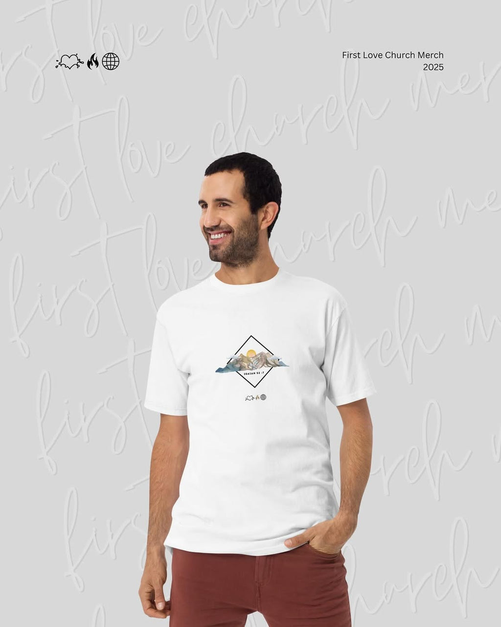 Beautiful Upon The Mountains tee (white)
