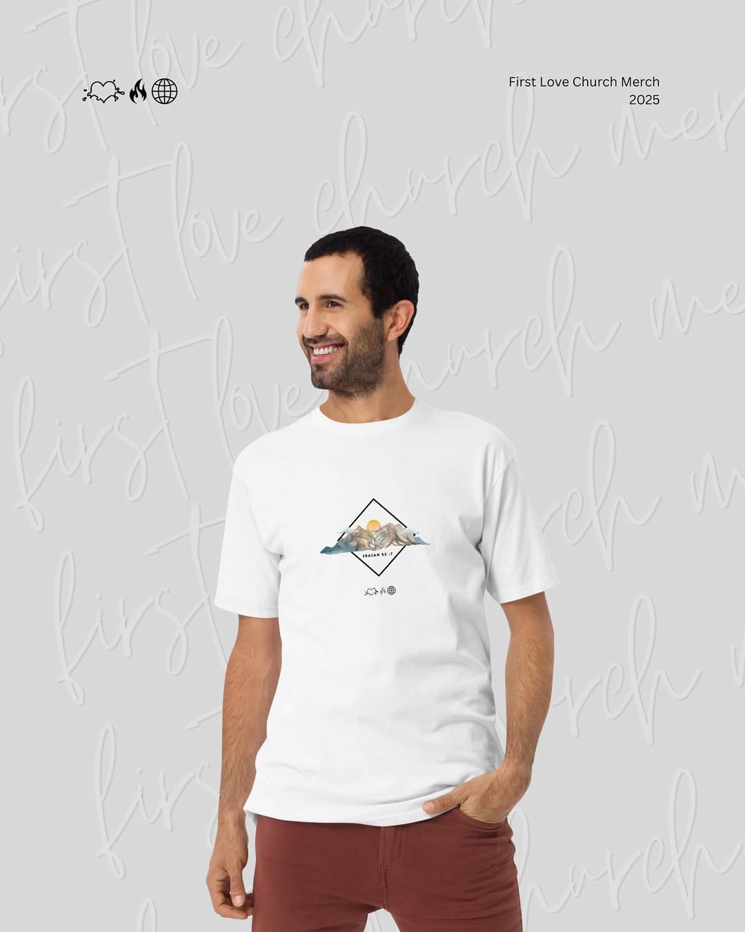 Beautiful Upon The Mountains tee (white)